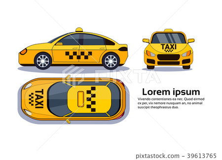 Taxi Car On White Background Isolated Top, Side 39613765