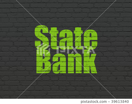 Banking concept: State Bank on wall background-插圖素材 [39613840] - PIXTA圖庫
