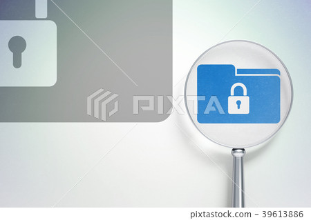 Business concept:  Folder With Lock with optica 39613886