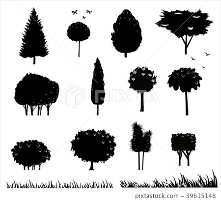 Set silhouettes of trees 2 Set silhouettes of trees 2 39615148