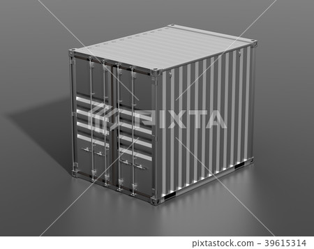 Brown ship cargo container side view 10 feet 39615314