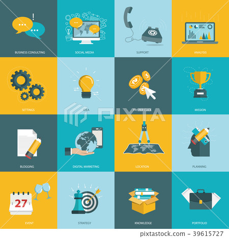 Business, finances and technology icon set 39615727