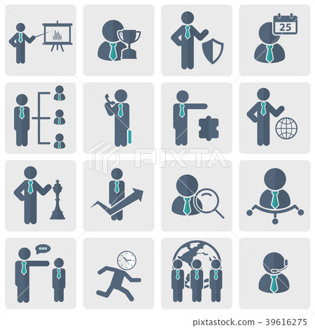 Human resources and management Icon set 39616275