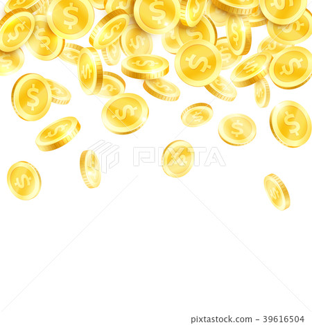 Golden coin rain 3d poster for success design Golden coin rain 3d poster for success design 39616504