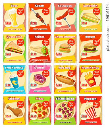 Fast food restaurant menu card template with price - Stock Illustration ...