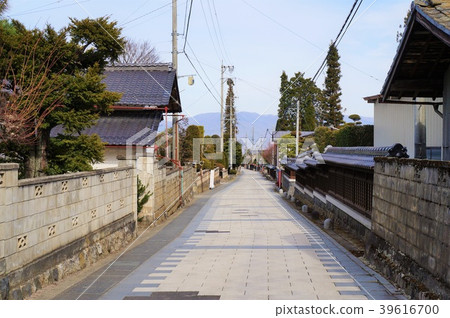 上旗、石板路和舊街景（長野縣松本市） 39616700
