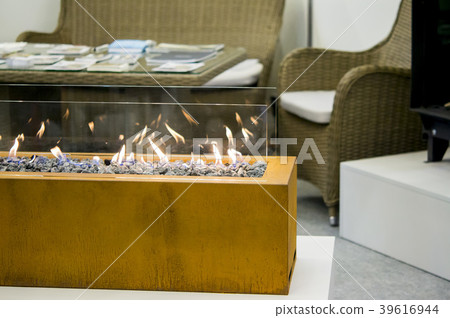 Modern bio fireplot fireplace on ethanol gas. 39616944