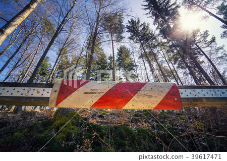 Gutter view to a dirt road Gutter view to a dirt road 39617471