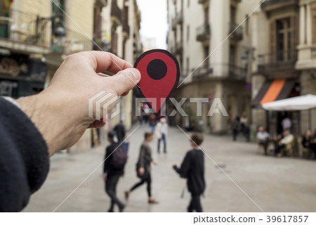 man with a red marker in a European city man with a red marker in a European city 39617857