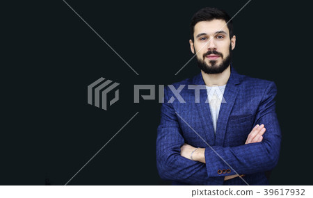 Portrait of a mature man on black background Portrait of a mature man on black background 39617932