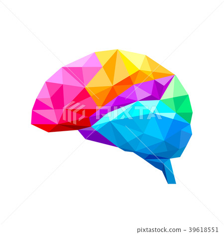 Colorful polygonal brain. Creative idea symbol.  39618551