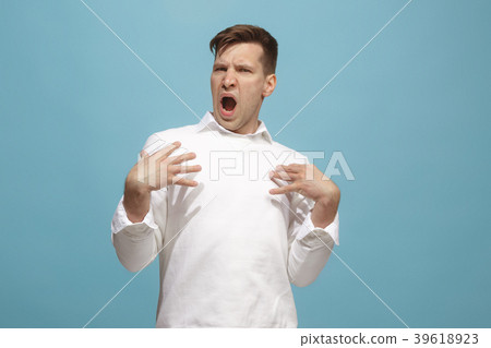 Beautiful male half-length portrait isolated on Beautiful male half-length portrait isolated on 39618923