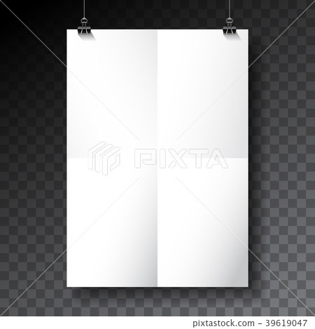 Vector poster mockup template with folded paper 39619047