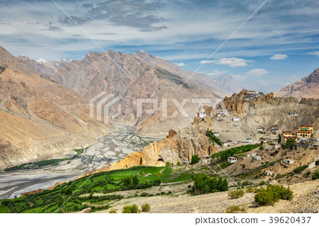 View of Spiti valley and Dhankar Gompa in 39620437