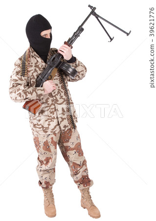 soldier with machine gun 39621776