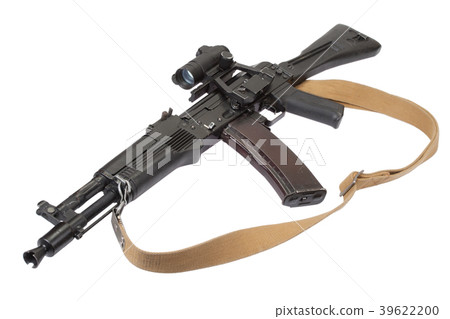 kalashnikov rifle with optic sight on white kalashnikov rifle with optic sight on white 39622200