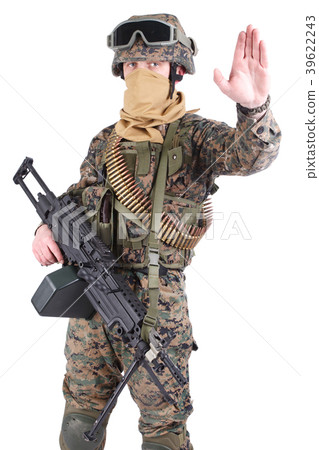 US MARINES with M249 machine gun 39622243