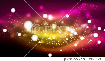 Shiny stars, neon glowing digital connected light 39622599