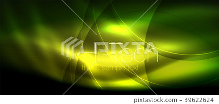 Glossy light effect neon glowing waves, shiny Glossy light effect neon glowing waves, shiny 39622624