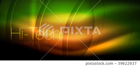 Glossy light effect neon glowing waves, shiny Glossy light effect neon glowing waves, shiny 39622637