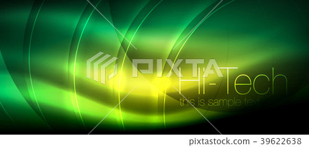 Glossy light effect neon glowing waves, shiny Glossy light effect neon glowing waves, shiny 39622638