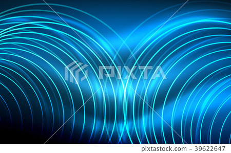 Circular glowing neon shapes, techno background 39622647
