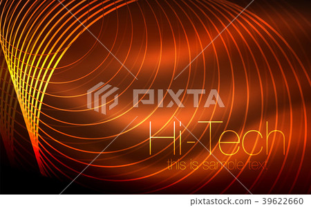 Circular glowing neon shapes, techno background Circular glowing neon shapes, techno background 39622660