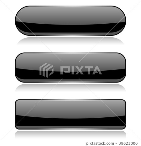 Black glass buttons on white background 39623000