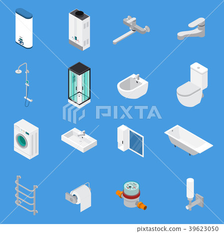 Sanitary Engineering Isometric Icons 39623050