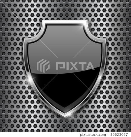 Metal 3d black shield on metal perforated Metal 3d black shield on metal perforated 39623057