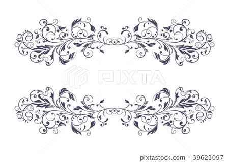 Filigree dividers. Floral vintage decorative Filigree dividers. Floral vintage decorative 39623097