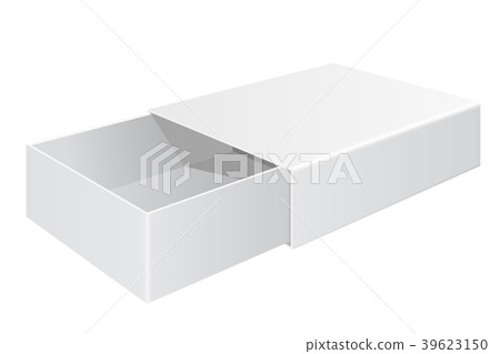 Sliding box. White open box isolated on white 39623150