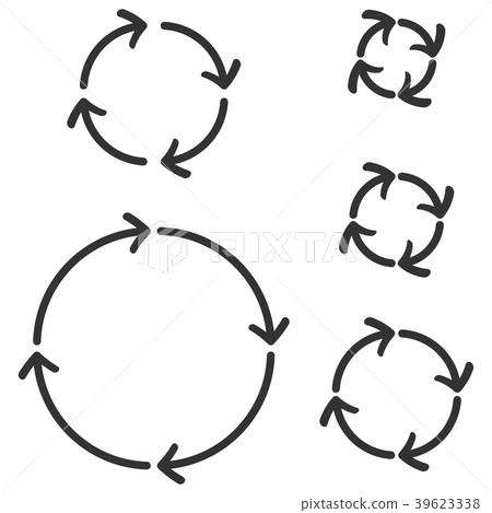 Circle arrows. Black flat signs - Stock Illustration [39623338] - PIXTA