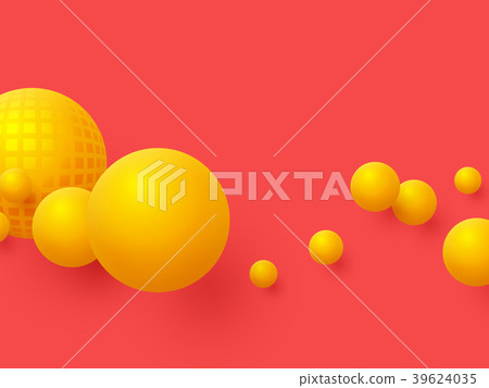 Abstract floating spheres background. 39624035