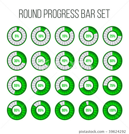 Vector illustration of round progress bar. Circle - Stock Illustration ...