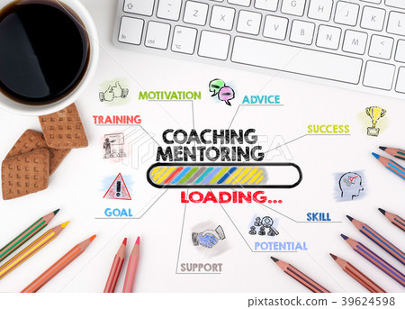 Coaching and Mentoring Concept. Chart with keywords and icons Coaching and Mentoring Concept. Chart with keywords and icons 39624598