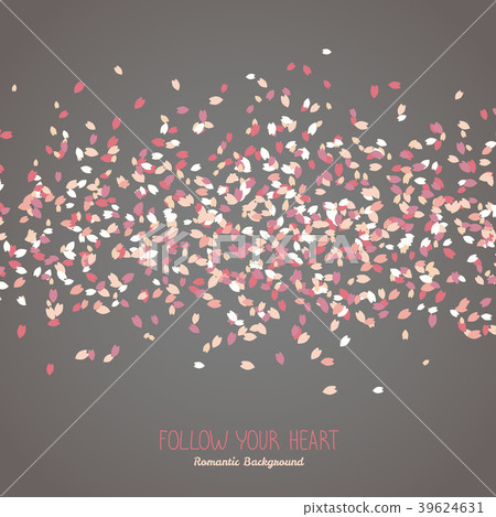 Simple romantic frame for text. Sakura petals. Simple romantic frame for text. Sakura petals. 39624631