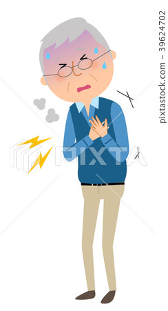 Senior man chest pain - Stock Illustration [39624702] - PIXTA