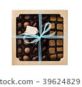 Chocolate candy in a gift box. 39624829