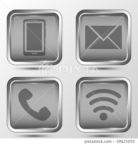 The vector set of metallic buttons - Stock Illustration [39625050] - PIXTA