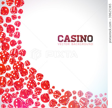 Casino illustration with floating dices on white 39625365