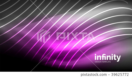 Abstract wave on dark background, shiny glowing 39625772