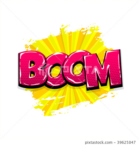 Comic text pop art grunge brush boom bomb 39625847