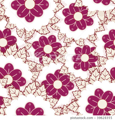 Simple cute pattern in abstract flowers. Ditsy 39628355