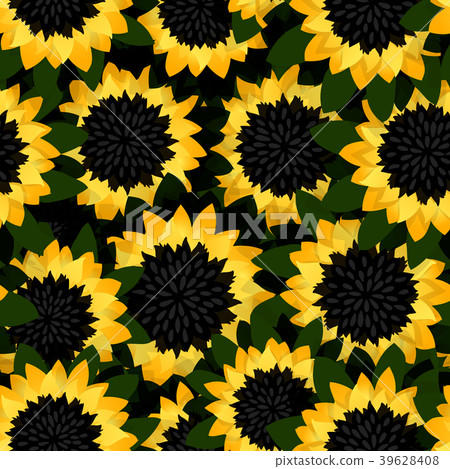 Simple cute pattern in abstract flowers. Ditsy 39628408