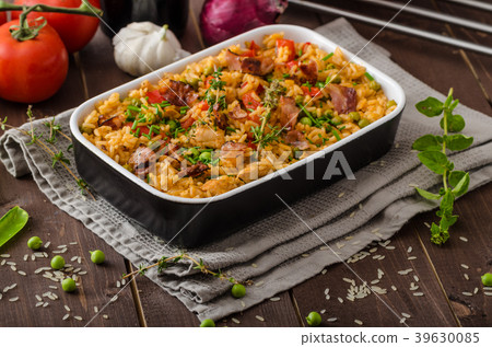 Cajun chicken with rice 39630085