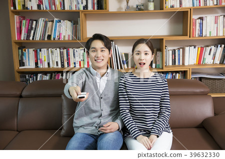 Conceptable photo of new married couple daily life. 208 39632330