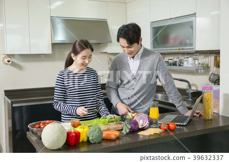 Conceptable photo of new married couple daily life. 162 39632337