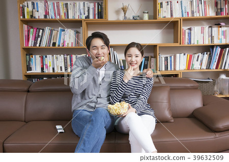 Conceptable photo of new married couple daily life. 253 39632509