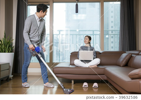 Conceptable photo of new married couple daily life. 217 39632586